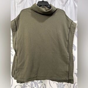 Alala Storm Poncho Sweater Women's Olive Green Cowl Neck Oversized Revolve Sz XS